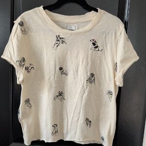 Maeve For Anthropologie Tee With Embroidered Dogs 🐕🐩🐕🦺